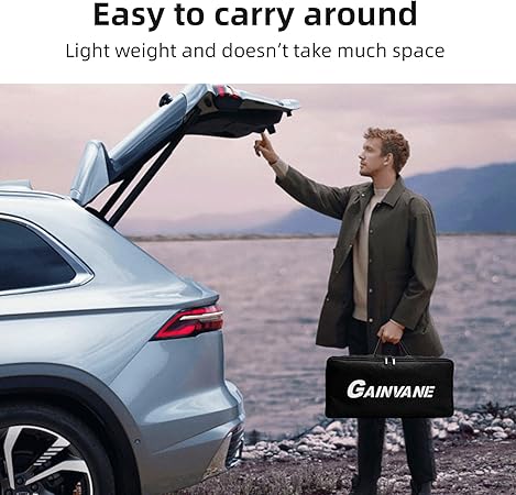 Projector Screen and Stand,GAINVANE 120 inch Portable Projector Screen Indoor Outdoor Projection Screen 16:9 4K HD Wrinkle-Free Light-Weight Movie Screen with Carry Bag for Backyard Movie Night